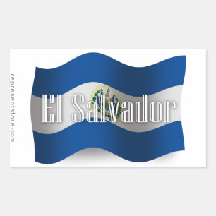 El Salvador wuivende vlag Rechthoekige Sticker