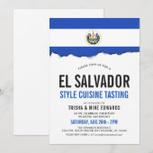 El Salvadorian Cuisine | Flag White Invite Kaart (Voorkant / Achterkant)