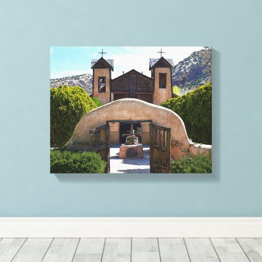 El Santuario De Chimayo Canvas Afdruk (Insitu (Houten vloer))