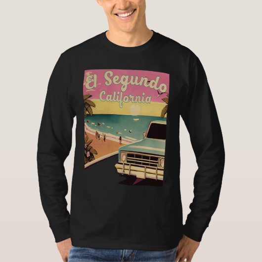 El Segundo Retro Beach Vacation Souvenir El Segund T-shirt (Voorkant)