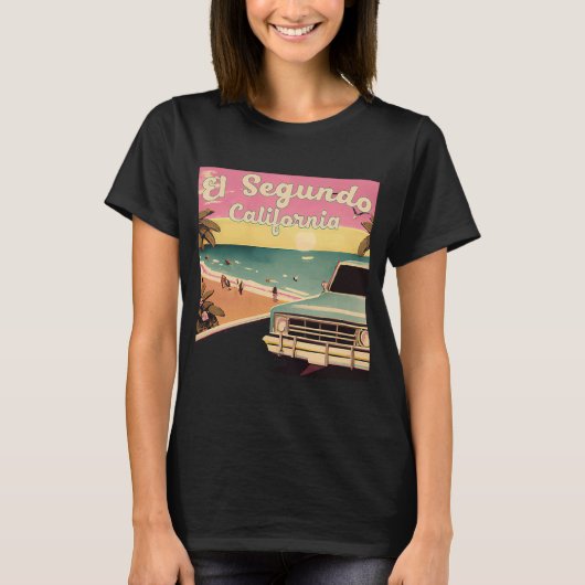 El Segundo Retro Beach Vacation Souvenir El Segund T-shirt (Voorkant)