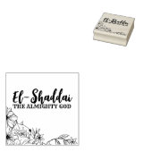 El-Shaddai Hebreeuwse Namen van God Typografie Rubberstempel (Gestempeld)