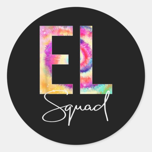 El Squad Tie Dye Back To School Women Appreciation Ronde Sticker (Voorkant)