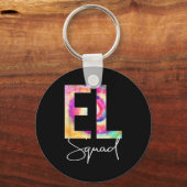 El Squad Tie Dye Back To School Women Appreciation Sleutelhanger (Voorkant)