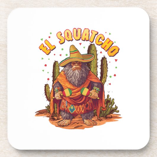 El Squatcho Bigfoot met Maraca, Sombrero en Ponc Bier Onderzetter (Voorkant)
