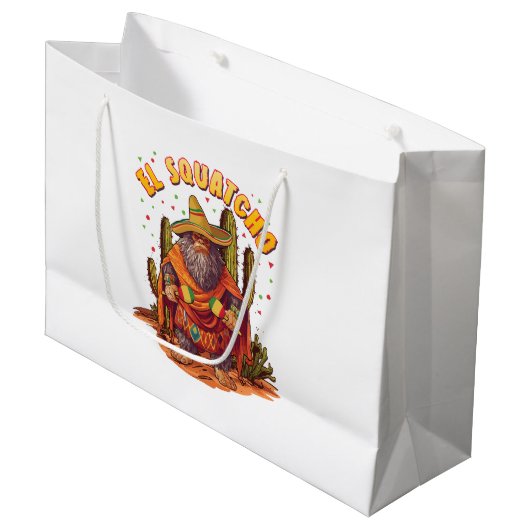 El Squatcho Bigfoot met Maraca, Sombrero en Ponc Groot Cadeauzakje (Voorkant Gekanteld)