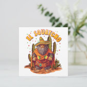 El Squatcho Bigfoot met Maraca, Sombrero en Ponc Kaart (Staand voorkant)