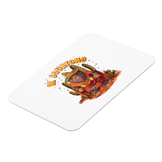 El Squatcho Bigfoot met Maraca, Sombrero en Ponc Magneet (Linkerzijde)