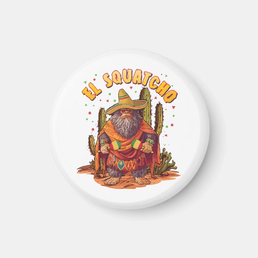 El Squatcho Bigfoot met Maraca, Sombrero en Ponc Magneet (Voorkant)
