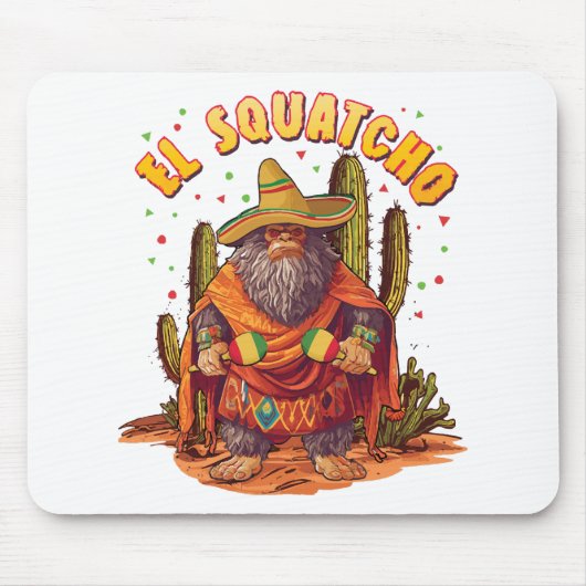 El Squatcho Bigfoot met Maraca, Sombrero en Ponc Muismat (Voorkant)