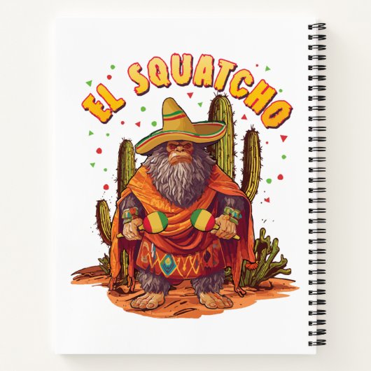 El Squatcho Bigfoot met Maraca, Sombrero en Ponc Notitieboek (Achterkant)