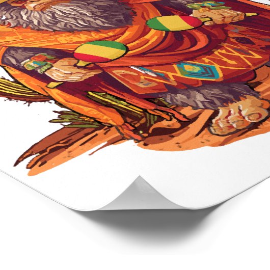 El Squatcho Bigfoot met Maraca, Sombrero en Ponc Poster (Hoek)