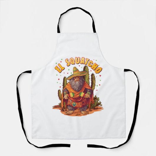 El Squatcho Bigfoot met Maraca, Sombrero en Ponc Schort (Voorkant)