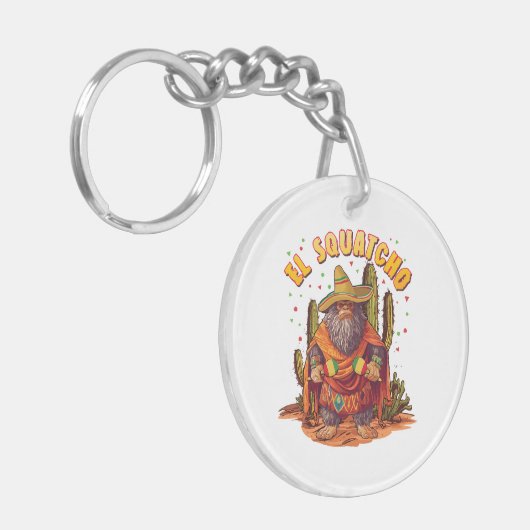 El Squatcho Bigfoot met Maraca, Sombrero en Ponc Sleutelhanger (Voorkant Links)