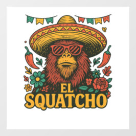 El Squatcho: Fiesta Bigfoot Sombrero Raamsticker