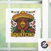 El Squatcho: Fiesta Bigfoot Sombrero Raamsticker (Huis)