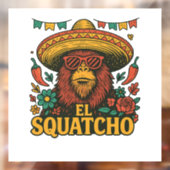 El Squatcho: Fiesta Bigfoot Sombrero Raamsticker (Vel 2)