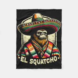 El Squatcho Funny Bigfoot Vintage Western Mexicaan Fleece Deken