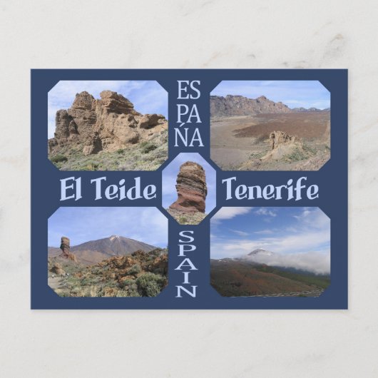 El Teide, Tenerife aangepast briefkaart (Voorkant)