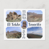 El Teide, Tenerife aangepast briefkaart (Voorkant)