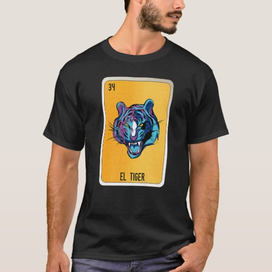 El Tiger Mexican Slang Lottery Bingo Cards T-shirt (Voorkant)