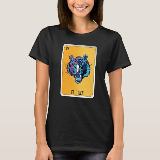 El Tiger Mexican Slang Lottery Bingo Cards T-shirt (Voorkant)