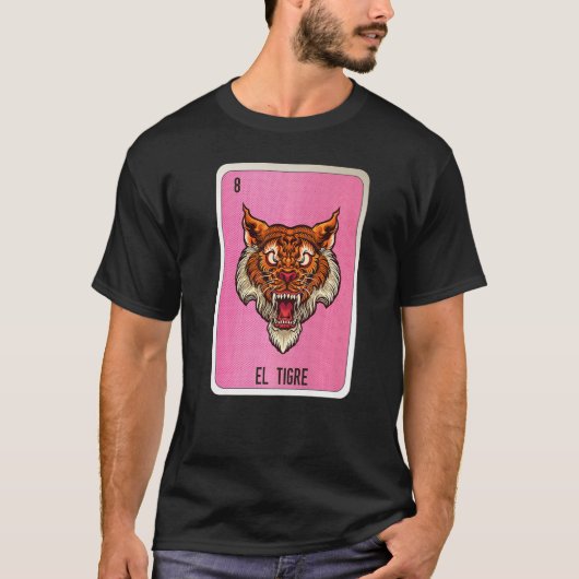 El Tigre Mexican Lottery Mexico Loteria Cards T-shirt (Voorkant)