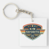 El Tío Favorito Custom Jaar Retro Patch Ontwerp Sleutelhanger (voorkant)