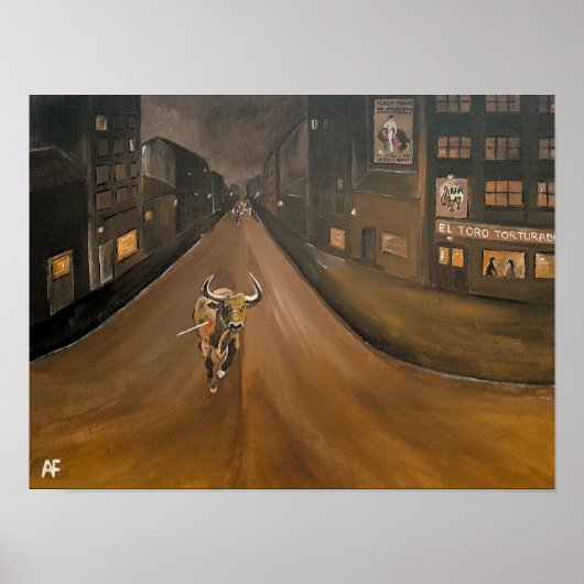 El Toro Torturado Schilderij van Alfred Fox Poster (Voorkant)