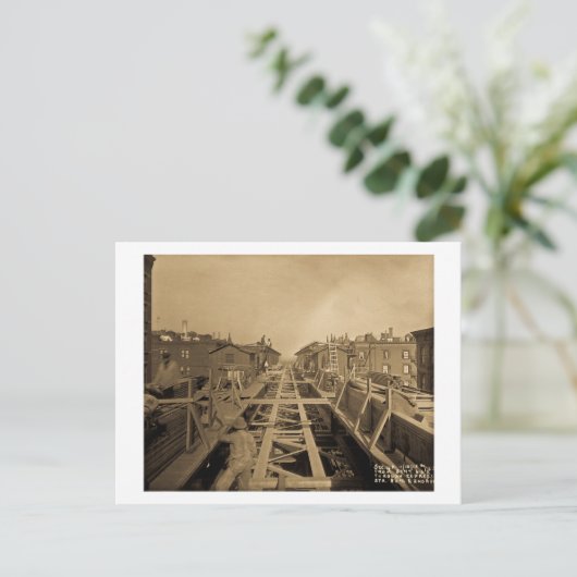 El Track & Station Construction Second Ave & 86th Briefkaart (Staand voorkant)