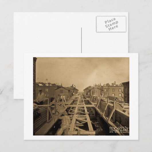 El Track & Station Construction Second Ave & 86th Briefkaart (Voorkant / Achterkant)