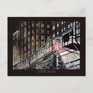 El Train Chicago Randsom Art Briefkaart