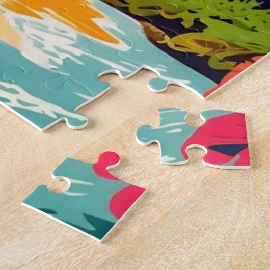 El Tunco El Salvador Reizen  Retro Poster Legpuzzel (Zijkant)