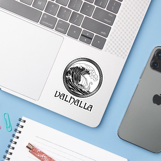 El Valor del Vikingo Sticker (Laptop met iPhone)