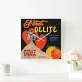El-West Delite Florida Citrus Fruit uit 1930 Vierkante Klok (Huis)