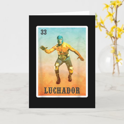 El Wrestler Lucha Libre - Mexico Luchador Kaart (Gele Bloem)
