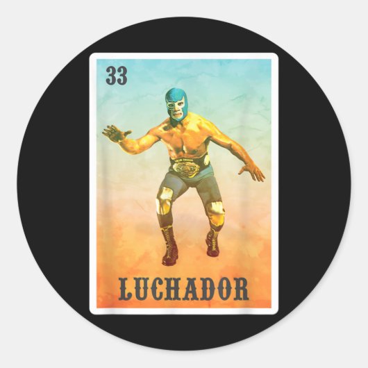 El Wrestler Lucha Libre - Mexico Luchador Ronde Sticker (Voorkant)