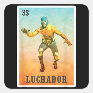 El Wrestler Lucha Libre - Mexico Luchador Vierkante Sticker