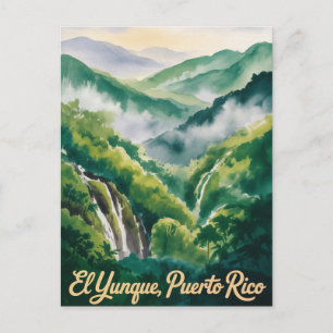 El Yunque Nationaal Bos Puerto Rico Aquarel Briefkaart