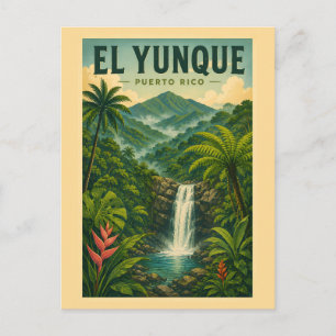 El Yunque Nationaal Bos Puerto Rico Illustratie Briefkaart