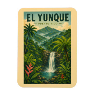 El Yunque Nationaal Bos Puerto Rico Illustratie Magneet