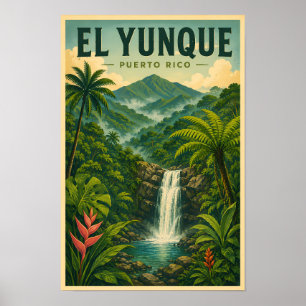 El Yunque Nationaal Bos Puerto Rico Illustratie Poster