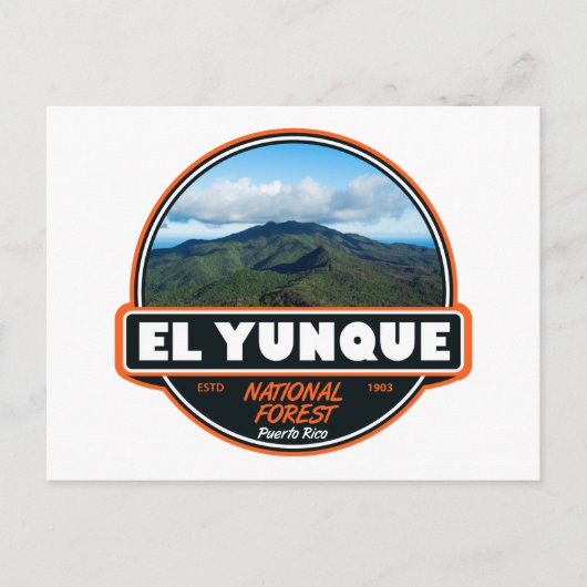 El Yunque National Forest Puerto Rico Emblem Briefkaart (Voorkant)