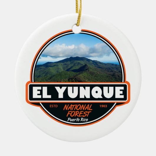 El Yunque National Forest Puerto Rico Emblem Keramisch Ornament (Voorkant)