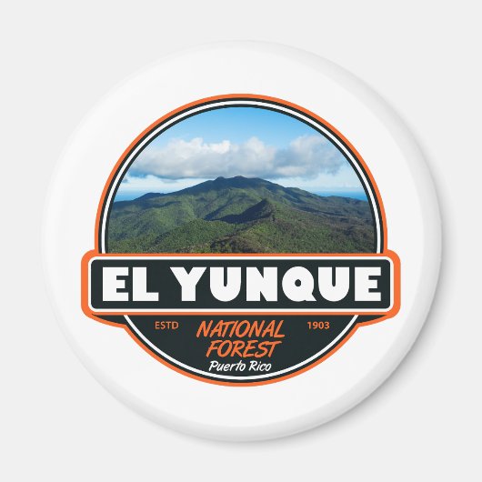 El Yunque National Forest Puerto Rico Emblem Magneet (Voorkant)