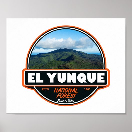 El Yunque National Forest Puerto Rico Emblem Poster (Voorkant)