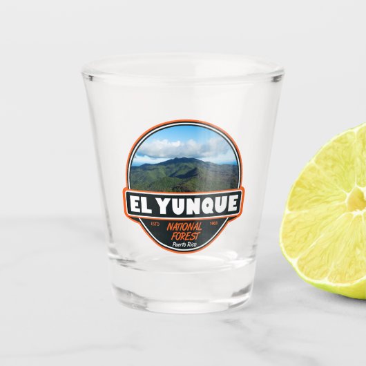 El Yunque National Forest Puerto Rico Emblem Shot Glas (Voorkant)