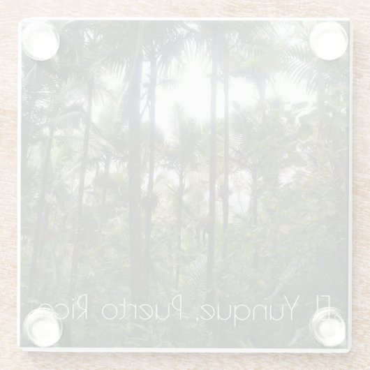 El Yunque, onderzetter Puerto Rico Glazen Onderzetter (Achterkant)