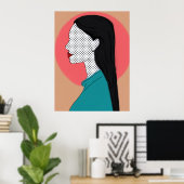 Ela de perfil  - camadas poster (Thuiskantoor)