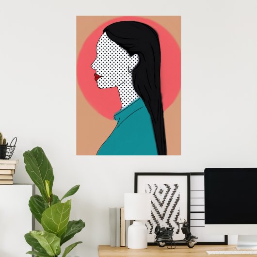 Ela de perfil  - camadas poster (Thuiskantoor)